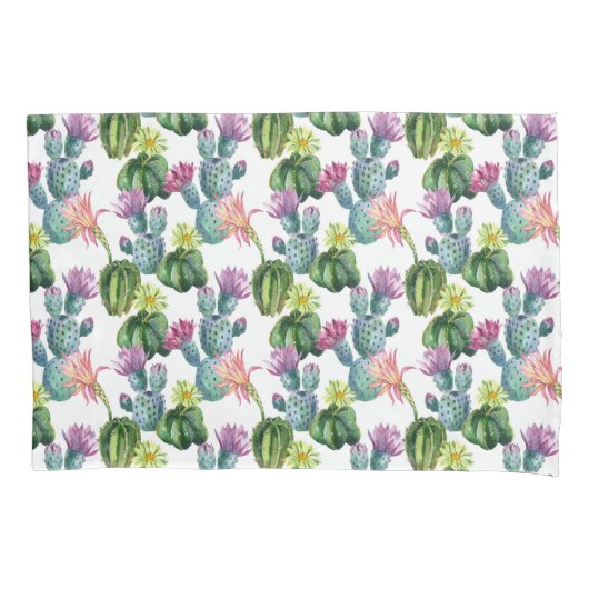 Waterverf Cacti Art Pattern Kussensloop (Voorkant-Links)