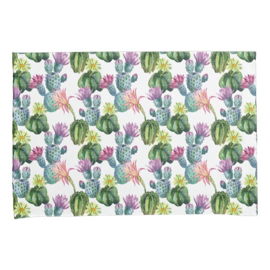 Waterverf Cacti Art Pattern Kussensloop (Voorkant-Rechts)