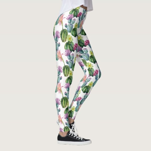 Waterverf Cacti Art Pattern Leggings (Rechts)