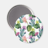 Waterverf Cacti Art Pattern Magneet (Voorkant / Achterkant)