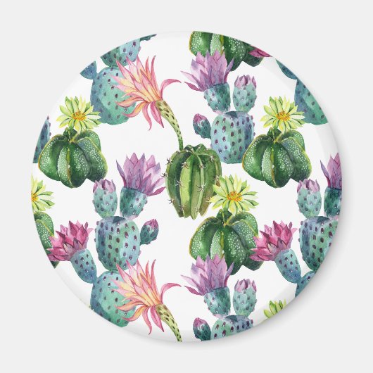 Waterverf Cacti Art Pattern Magneet (Voorkant)