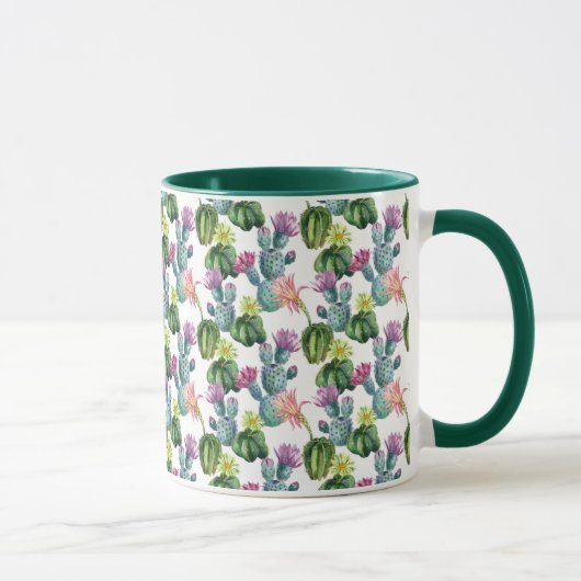 Waterverf Cacti Art Pattern Mok (Rechts)
