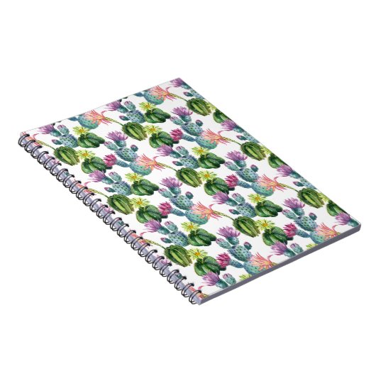 Waterverf Cacti Art Pattern Notitieboek (Rechterzijde)