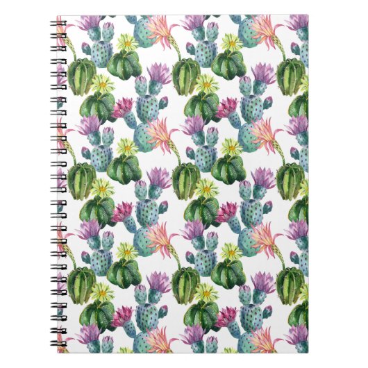 Waterverf Cacti Art Pattern Notitieboek (Voorkant)