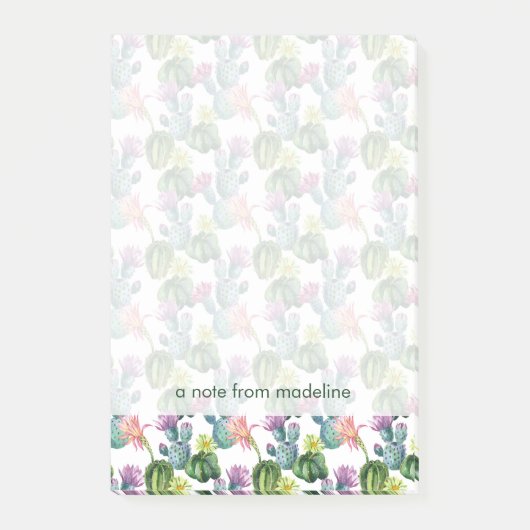 Waterverf Cacti Art Pattern Post-it® Notes (Voorkant)