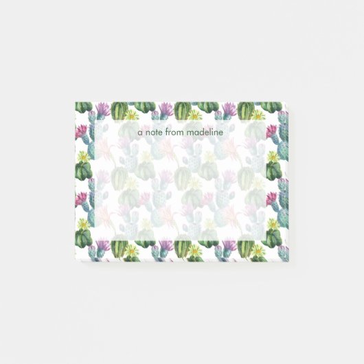 Waterverf Cacti Art Pattern Post-it® Notes (Voorkant)