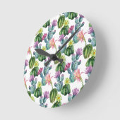 Waterverf Cacti Art Pattern Ronde Klok (Hoek)