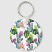 Waterverf Cacti Art Pattern Sleutelhanger (Voorkant)