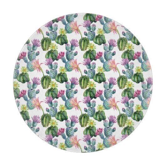 Waterverf Cacti Art Pattern Snijplank (Voorkant)