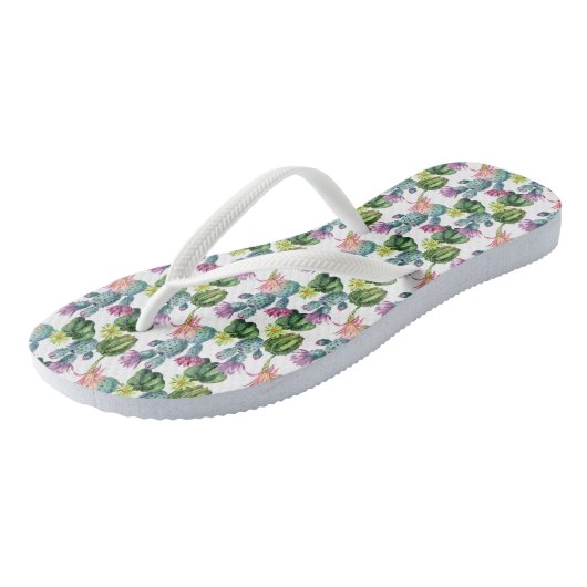 Waterverf Cacti Art Pattern Teenslippers (Schuin)