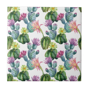Waterverf Cacti Art Pattern Tegeltje