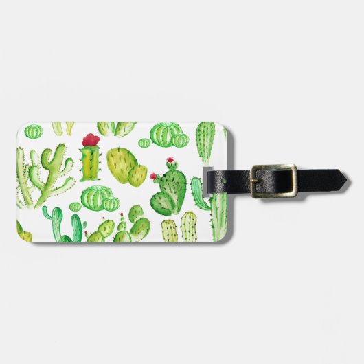 Waterverf Cacti Bagagelabel (Voorkant horizontaal)