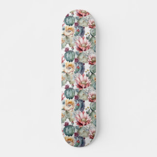 Waterverf Cacti Blooming Succulents Persoonlijk Skateboard