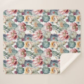 Waterverf Cacti Blooming Succulents Sherpa Deken (Voorkant (horizontaal))