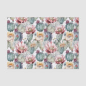 Waterverf Cacti Blooming Succulents Tissuepapier (Voorkant)