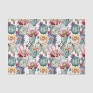 Waterverf Cacti Blooming Succulents Tissuepapier