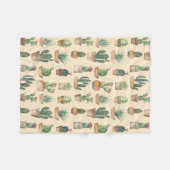 Waterverf Cacti Botanische Natuur Fleece Deken (Voorkant (Horizontaal))