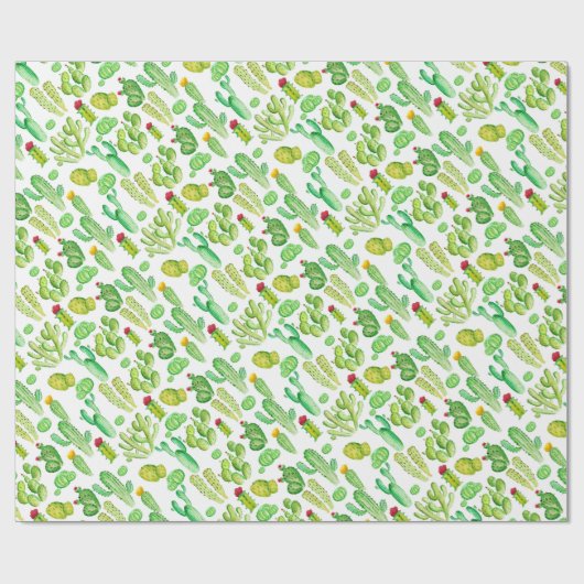 Waterverf Cacti Cadeaupapier (Vlak)