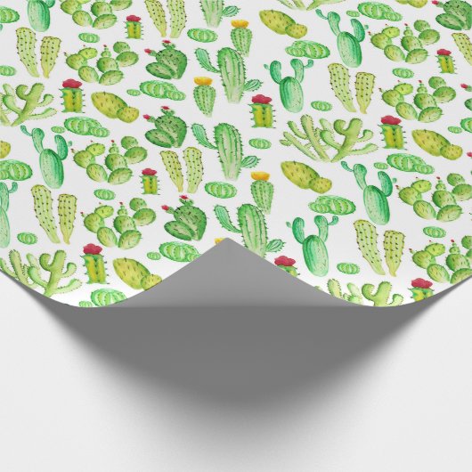 Waterverf Cacti Cadeaupapier (Hoek)