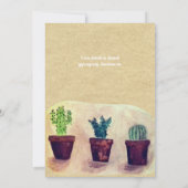 Waterverf CACTI Farewell Party Rustic Uitnodiginge Kaart (Achterkant)