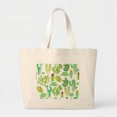 Waterverf Cacti Grote Tote Bag (Voorkant)