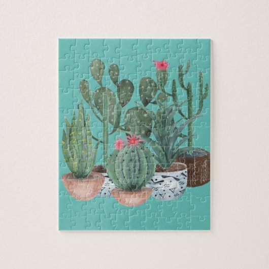 Waterverf cacti. legpuzzel (Verticaal)