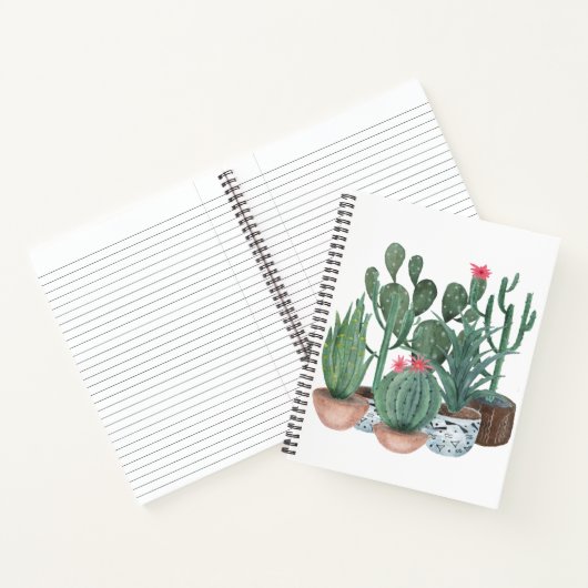 Waterverf cacti. notitieboek (Binnen)