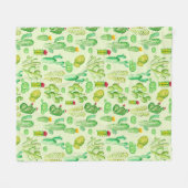 Waterverf Cacti Pattern Fleece Deken (Voorkant (Horizontaal))