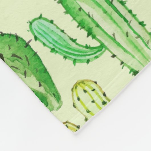 Waterverf Cacti Pattern Fleece Deken (Hoek)