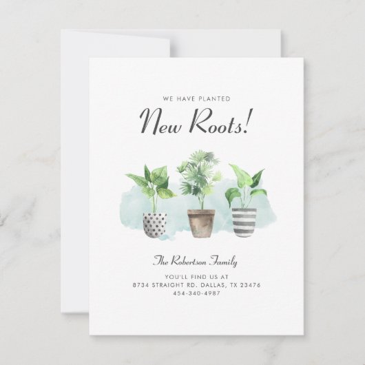 Waterverf Cacti plantte nieuwe rots beweegt zich Aankondiging (Voorkant)