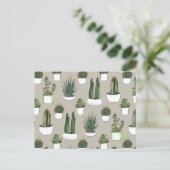 Waterverf Cacti & Succulent - Beige Briefkaart (Staand voorkant)