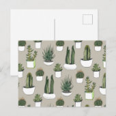 Waterverf Cacti & Succulent - Beige Briefkaart (Voorkant / Achterkant)