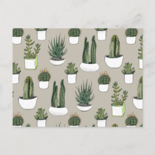 Waterverf Cacti & Succulent - Beige Briefkaart