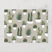 Waterverf Cacti & Succulent - Beige Briefkaart (Voorkant)