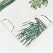 Waterverf Cacti & Succulent Fleece Deken (Hoek)