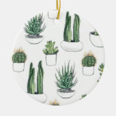 Waterverf Cacti & Succulent Keramisch Ornament (Voorkant)