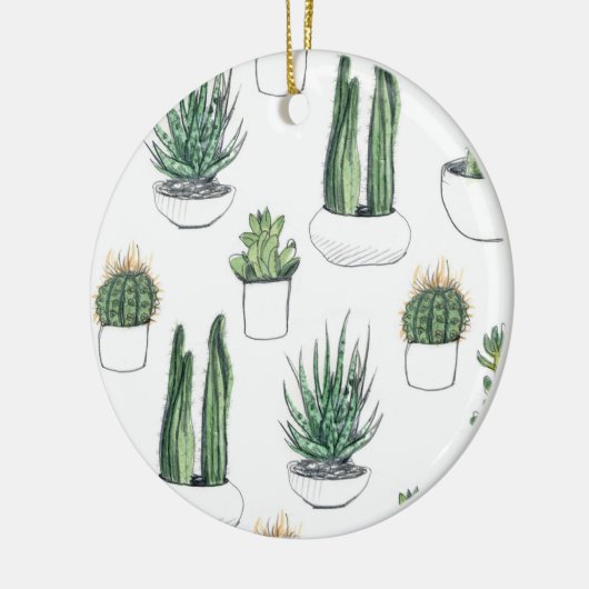 Waterverf Cacti & Succulent Keramisch Ornament (Links)