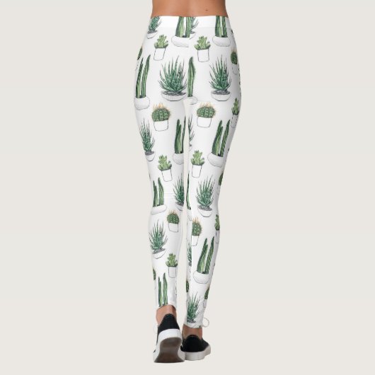 Waterverf Cacti & Succulent Leggings (Achterkant)