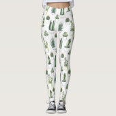 Waterverf Cacti & Succulent Leggings (Voorkant)
