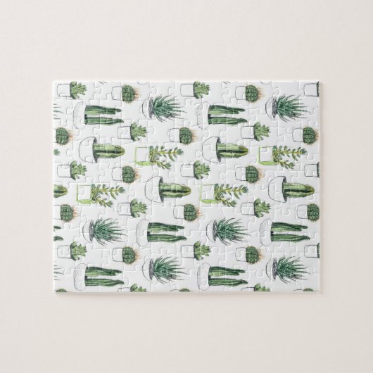 Waterverf Cacti & Succulent Legpuzzel (Horizontaal)
