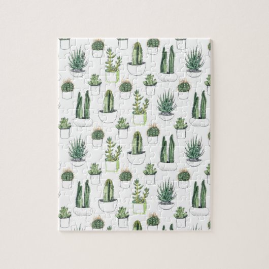 Waterverf Cacti & Succulent Legpuzzel (Verticaal)
