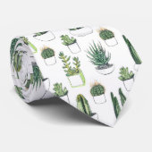 Waterverf Cacti & Succulent Stropdas (Opgerold)