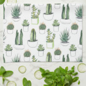 Waterverf Cacti & Succulent Theedoek (Gevouwen)