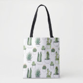 Waterverf Cacti & Succulent Tote Bag (Voorkant)