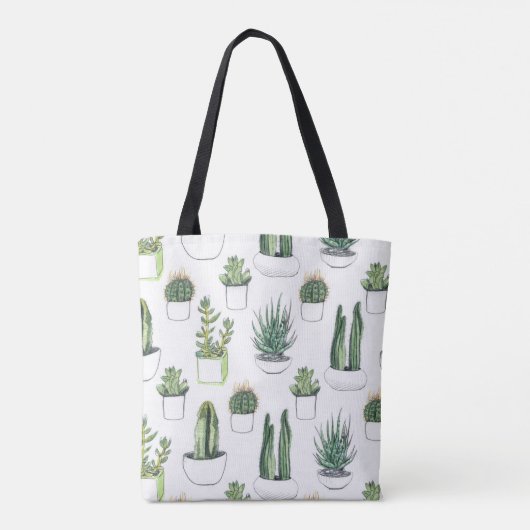 Waterverf Cacti & Succulent Tote Bag (Achterkant)