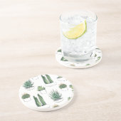 Waterverf Cacti & Succulent Zandsteen Onderzetter (Zijkant)