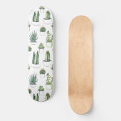 Waterverf Cacti & Succulenten Persoonlijk Skateboard (Voorkant)