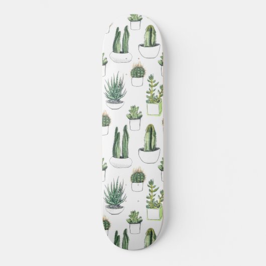 Waterverf Cacti & Succulenten Persoonlijk Skateboard (Voorkant)