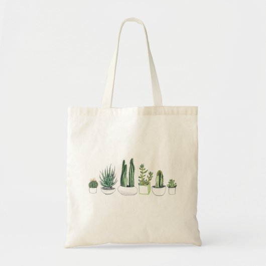 Waterverf Cacti & Succulents Tote Bag (Voorkant)