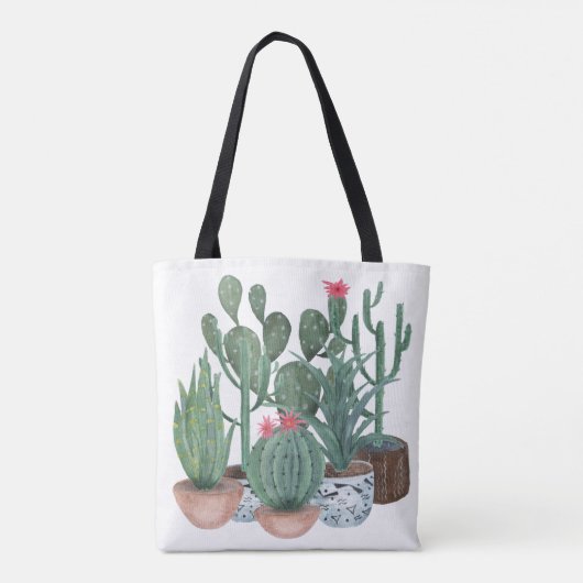 Waterverf cacti. tote bag (Achterkant)